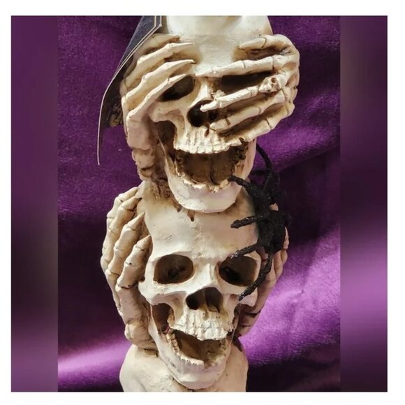 Christian Siriano See No Evil, Speak No Evil, Hear No Evil Skull Candle Holders - Picture 2 of 4